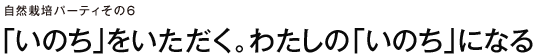 自然栽培パーティその6 「いのち」をいただく。わたしの「いのち」になる